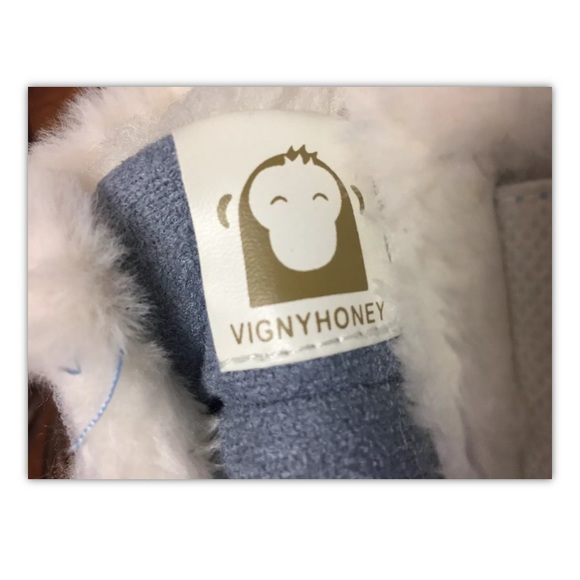 Vigny Honey, baby, shoes, gray/white, faux fur, winter time, size 0-3 months.: - Picture 6 of 6